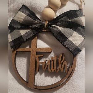Faith laser engraved car charm/ Christmas ornament